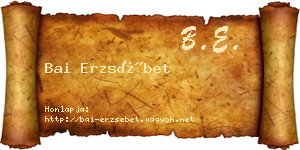 Bai Erzsébet névjegykártya